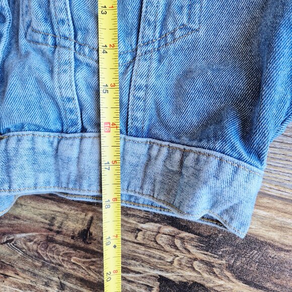 Free People Bedford Cropped Denim Jacket Distressed Medium Wash Cotton - Picture 16 of 16